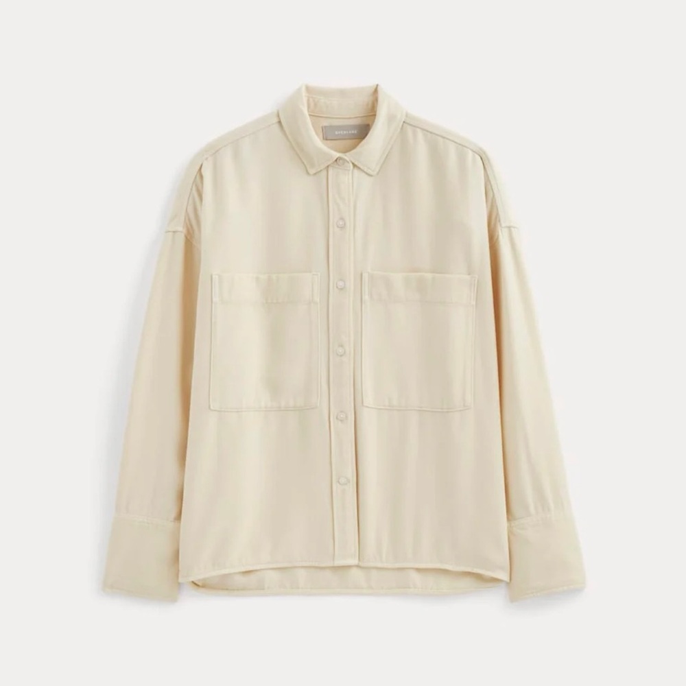 Everlane Women's Cream Button-Down Oversized Boxy Shirt